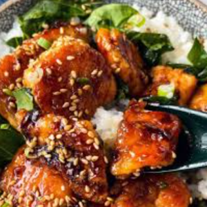 10 Salmon + Teriyaki Chicken